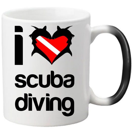 Magiczny kubek Kubek ceramiczny "I love scuba diving"